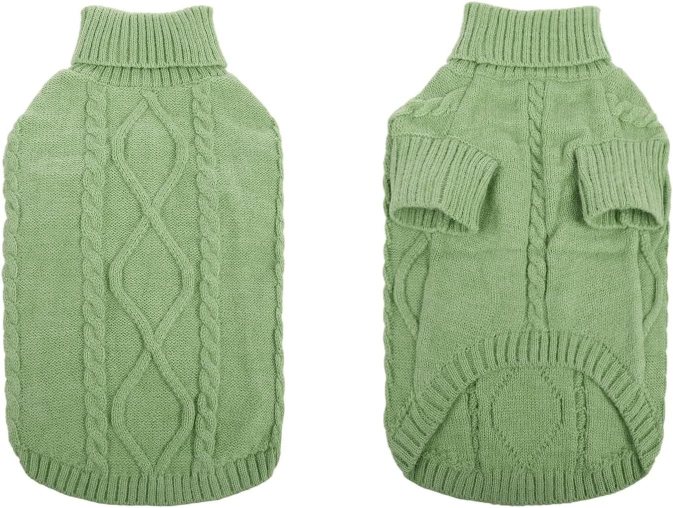 Pull Chien Moyen Bouledogue Français Chaud Pull-Overs Pour Chiens Pull Chihuahua Manteau Teckel Vetement Pour Chien Chat D'Hiver, Vert, M - Image 8
