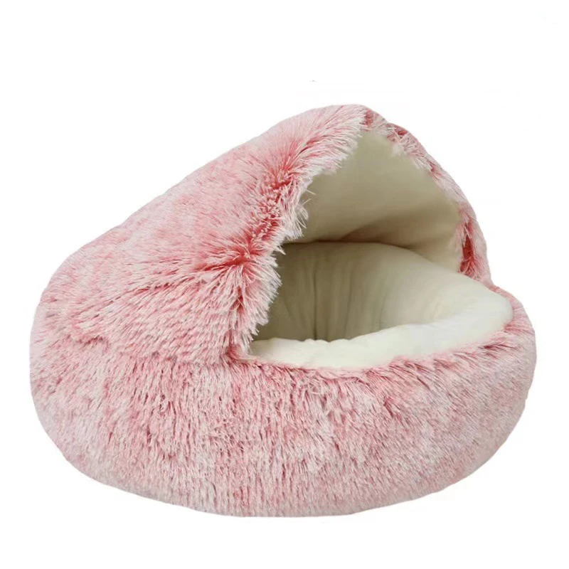 Cat Bed Pet Mattress Warm Soft Plush Pet Bed with Cover round Cat Dog Sleeping Nest Cave for Small Dogs Kitten - Image 8