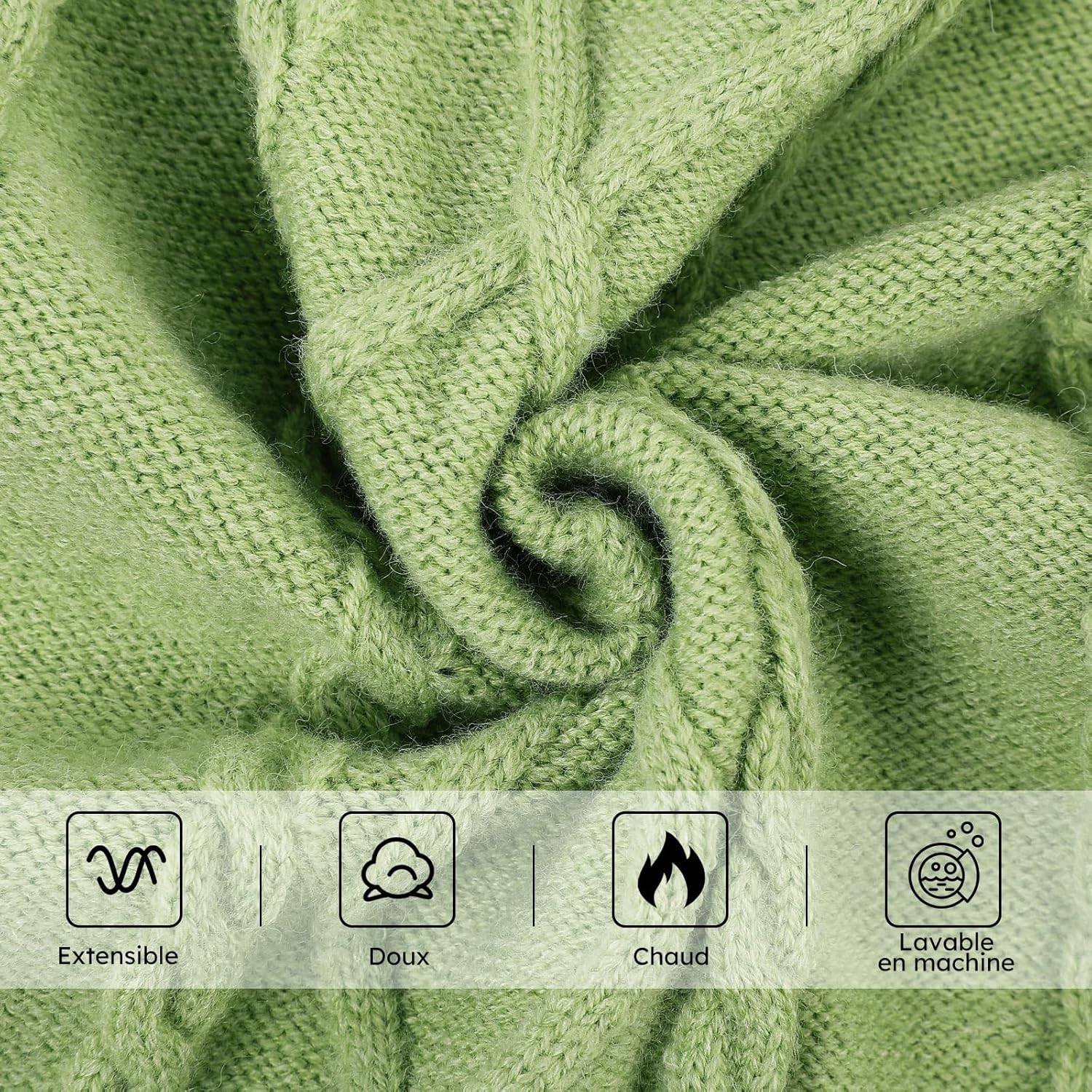 Pull Chien Moyen Bouledogue Français Chaud Pull-Overs Pour Chiens Pull Chihuahua Manteau Teckel Vetement Pour Chien Chat D'Hiver, Vert, M - Image 2