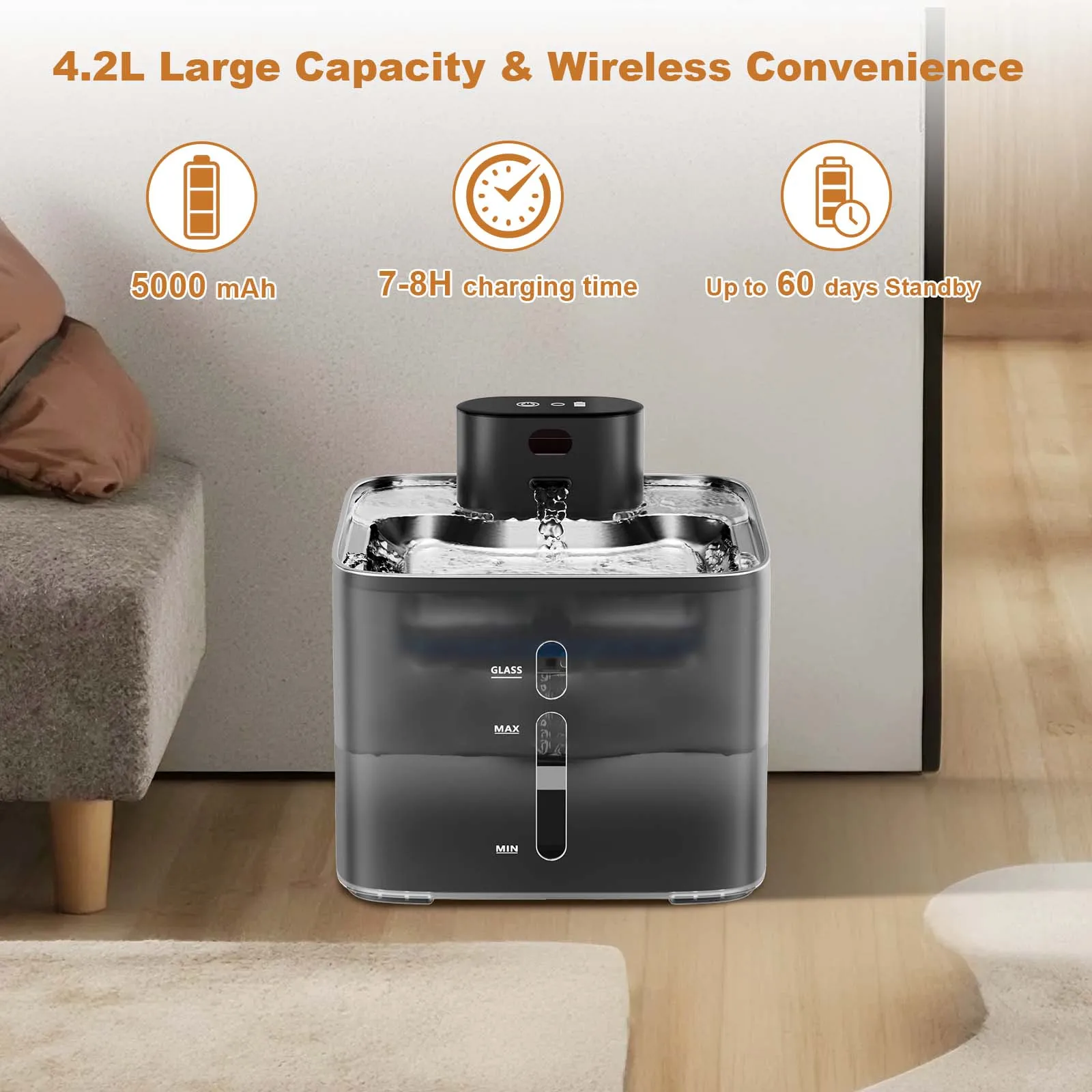 Automatic Stainless Steel Pet Fountain - Image 4