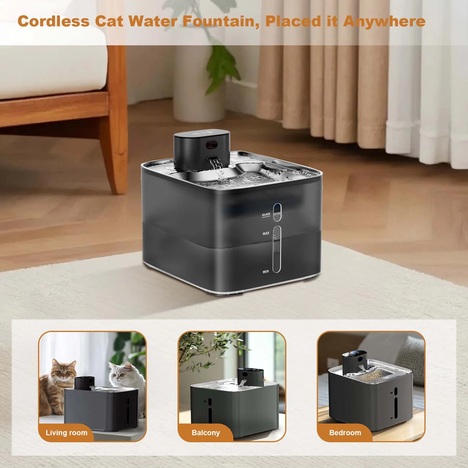 Automatic Stainless Steel Pet Fountain - Image 6