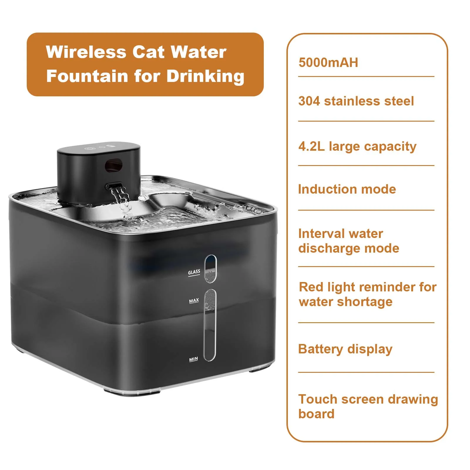 Automatic Stainless Steel Pet Fountain - Image 3
