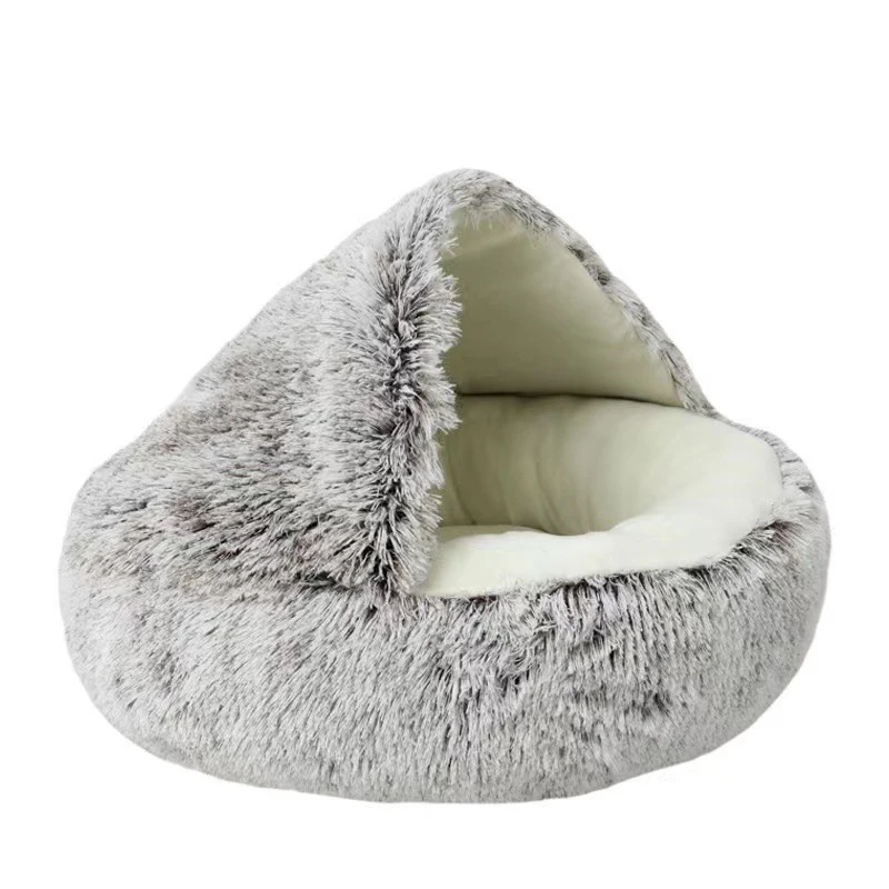 Cat Bed Pet Mattress Warm Soft Plush Pet Bed with Cover round Cat Dog Sleeping Nest Cave for Small Dogs Kitten - Image 10