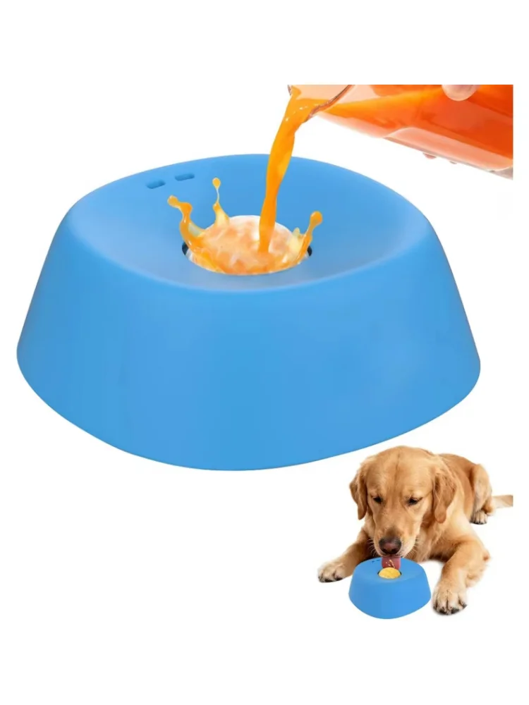 Slow Feeder Lick Bowl for Liquid Dog Treats Spill-Resistant Lick Mat with Rolling Ball for Bone Broth & Yogurt - Image 9