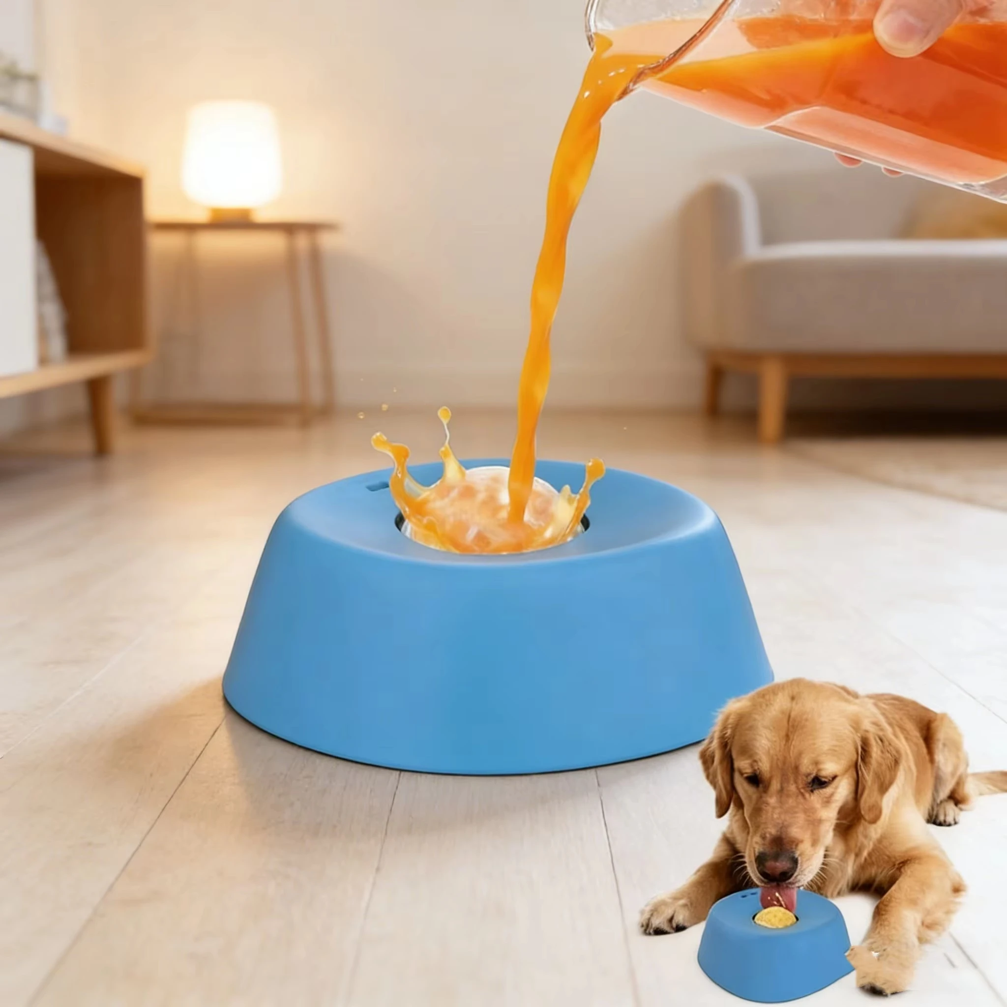 Slow Feeder Lick Bowl for Liquid Dog Treats Spill-Resistant Lick Mat with Rolling Ball for Bone Broth & Yogurt - Image 2
