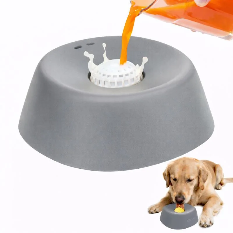 Slow Feeder Lick Bowl for Liquid Dog Treats Spill-Resistant Lick Mat with Rolling Ball for Bone Broth & Yogurt - Image 8
