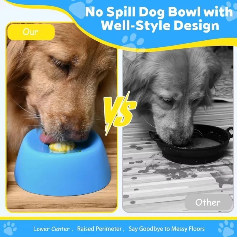 Slow Feeder Lick Bowl for Liquid Dog Treats Spill-Resistant Lick Mat with Rolling Ball for Bone Broth & Yogurt - Image 5