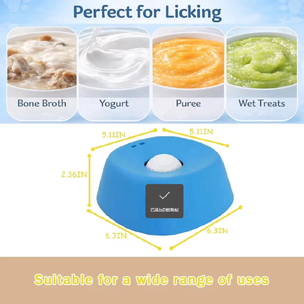 Slow Feeder Lick Bowl for Liquid Dog Treats Spill-Resistant Lick Mat with Rolling Ball for Bone Broth & Yogurt - Image 3