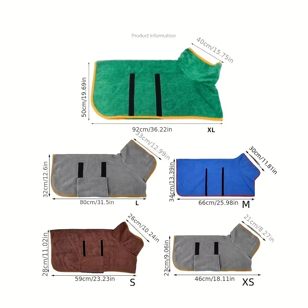 New Absorbent Dog Bathrobe Quick Dry Pet Towel for Dogs & Cats - Image 5